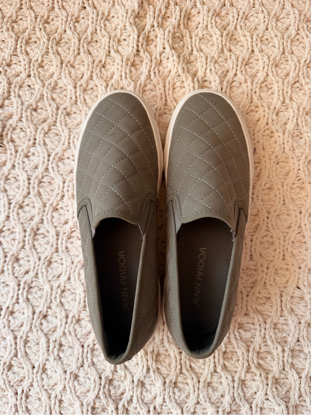 Jenn Ardor Quilted Slip-On Sneakers in gray
